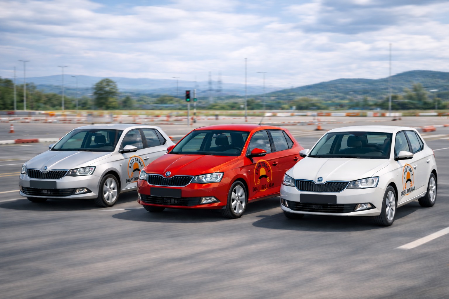 Polaznik auto škole DRAFT za volanom tokom časa vožnje u Čačku